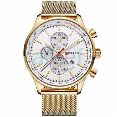 Picture of Curren cr-8227 Gold White Analog Watch for Men