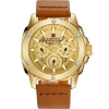 Picture of Naviforce nf-9116 Leather Brown Gold Analog Watch for Men