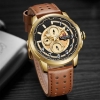 Picture of Naviforce nf-9142 Leather Brown Gold Analog Watch for Men
