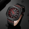Picture of Naviforce nf-9141 Leather Black red Analog Watch for Men