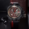 Picture of Naviforce nf-9110 Leather Black Red Analog Watch for Men