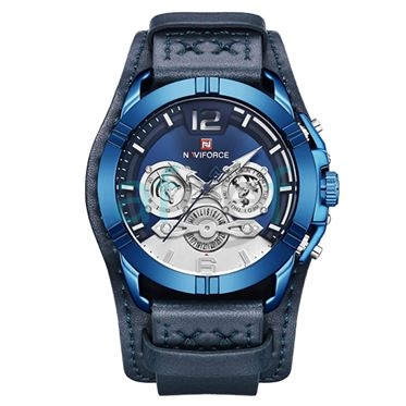 Picture of Naviforce nf-9162 Leather Blue Analog Watch for Men