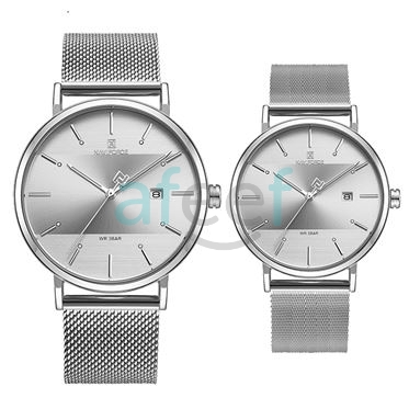 Picture of Naviforce Couple Watch Metal Silver White (nf-3008)