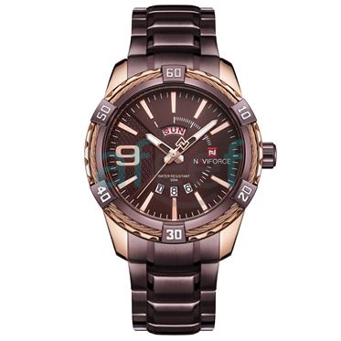 Picture of Naviforce nf-9117 brown Metal silver Analog Watch for Men