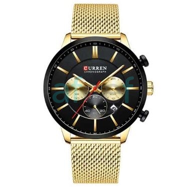 Picture of Curren cr-8340 Gold Black Analog Watch for Men