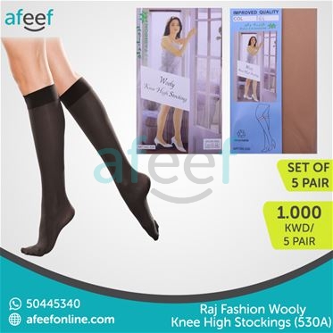 Picture of Raj Fashion Mono Knee High Stockings (530A) Set of 5 pairs