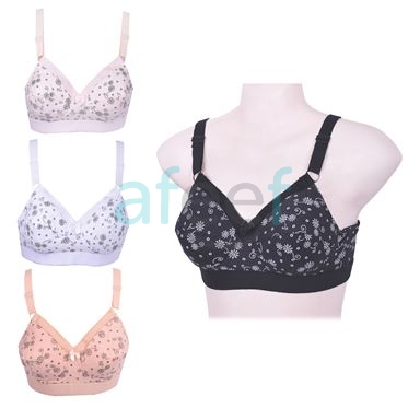 Afeef Online. Bra Soft Padded Assorted Colors / Prints Size 42 (B042)