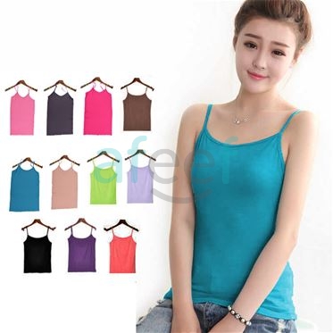 Picture of Stretch Spaghetti Camisole Plain Free Size Assorted Colors  (MSC12)