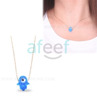 Picture of Blue Hamsa Choker Shape Necklace (P10)