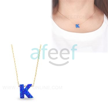 Picture of Opal Pendant With English Alphabet Letter K (K1)