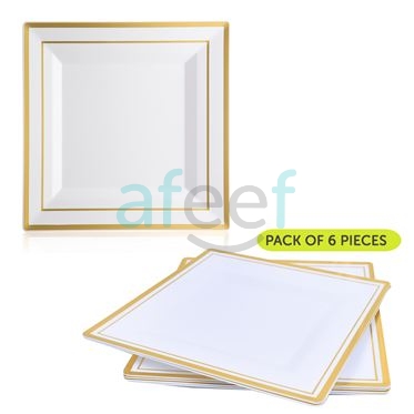 Picture of Elegant  Square Hard Plastic 22 cm Plates Pack of 6 pcs (KFSP01)