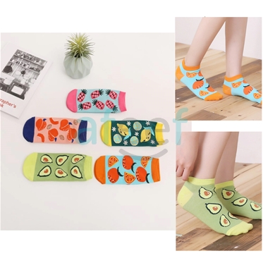 Picture of Fruity Ankle Socks Set Of 3 Pair Assorted Designs (AS11)