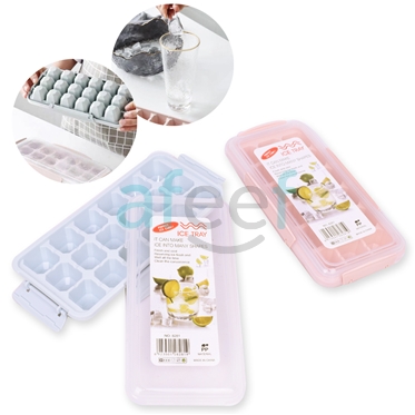 Picture of 18 Grids Ice Cube Maker Ice Tray With Cover  Assorted Colors (LMP369)