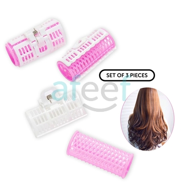 Picture of Hair Styling Plastic Roller Set of 3 pcs Curlers Clips Medium (LMP395)
