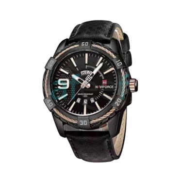 Picture of Naviforce nf-9117 Leather Black Analog Watch for Men