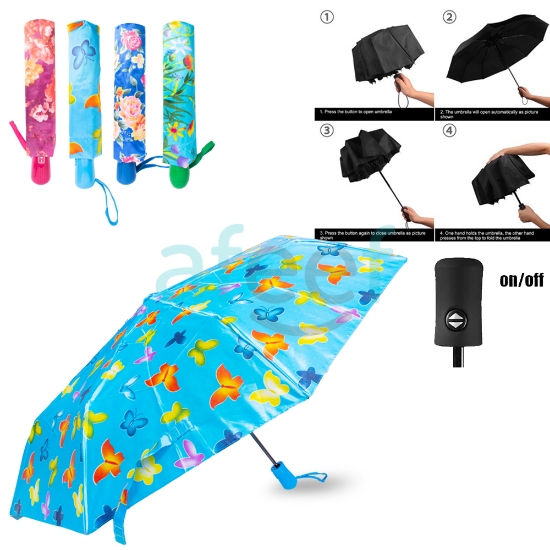 Picture of Foldable Regular Use Automatic Umbrella Printed  Assorted (LMP587)