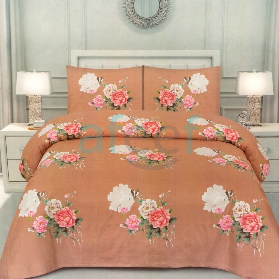 Picture of Double Fitted  Printed Bedsheet With 2 Pillow Cover (DBL26)