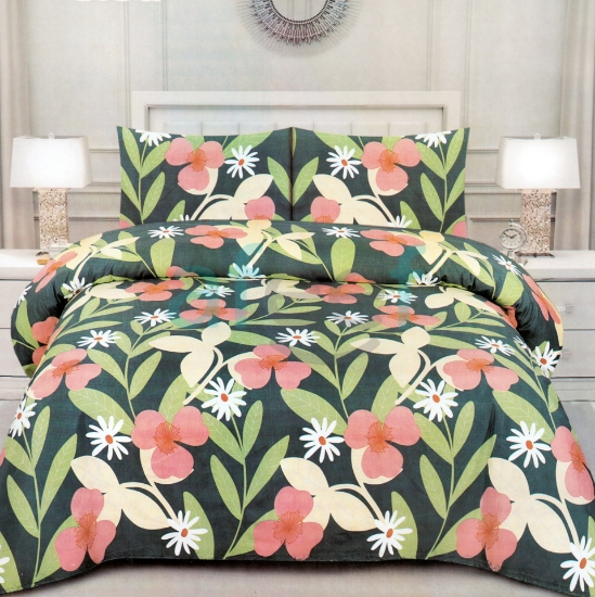 Picture of Double Fitted Printed BedSheet With 2 Pillow Cover (DBL31)