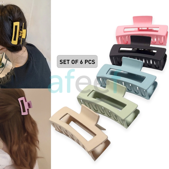 Picture of Square Shape Claw Clamp Clip set of 6 pcs  Assorted Colors (HA15)