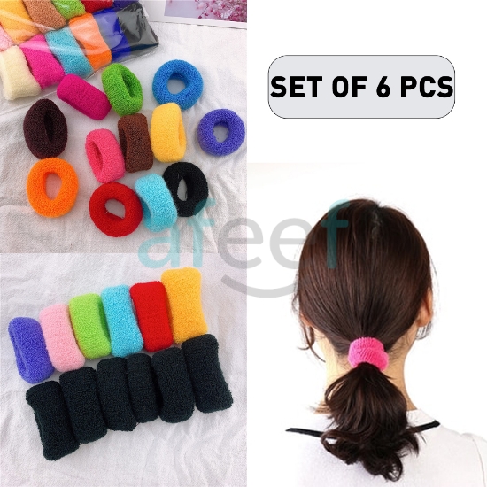 Picture of  Coarse Elastic Rubber hair bands set of 6pcs (HA24)