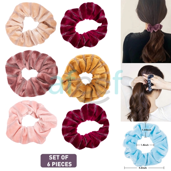 Picture of Elastic Hair Tie Scrunchies Piece Set of 6 Pieces (HA33) 