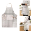 Picture of Plaid Pattern Kitchen Apron With Pocket ASSORTED COLOURS  (LMP523)