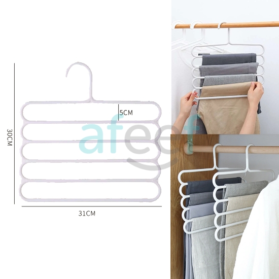 Picture of Plastic 5 in1 Trouser Hanger With hook (LMP536)