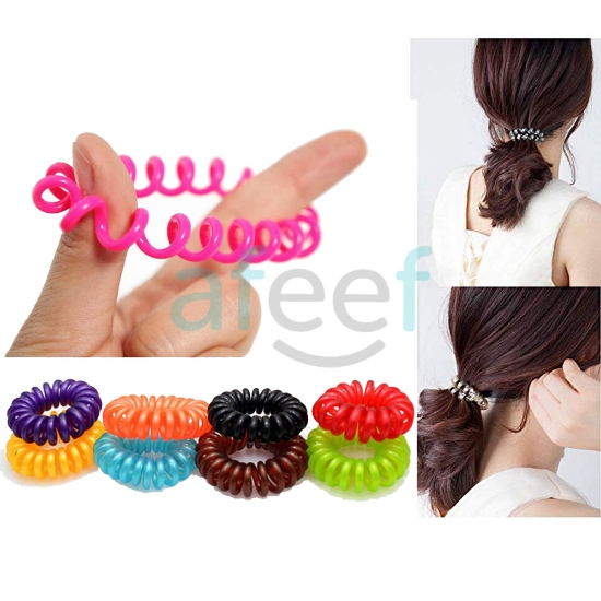 Picture of Spiral Elastic Plastic Hair Tie Pack of 2 pieces  (SPHT5)