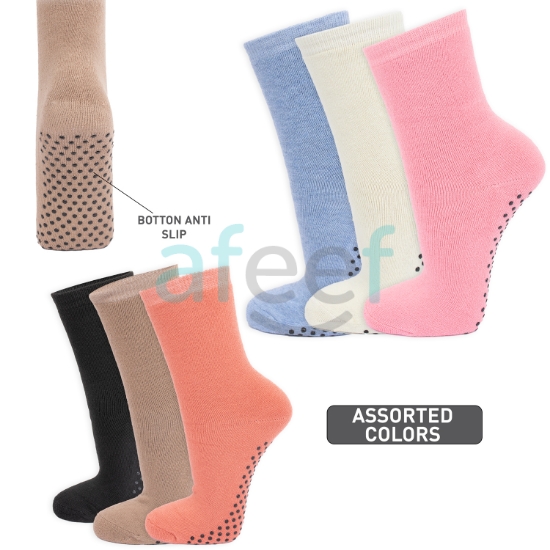 Picture of Women Thick Stretch Anti Bottom Slip Socks  Assorted Colors (WTS18)