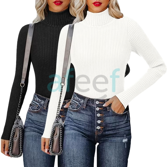 Picture of Women Long Sleeves Strechable Turtle Neck Top (LMP676)