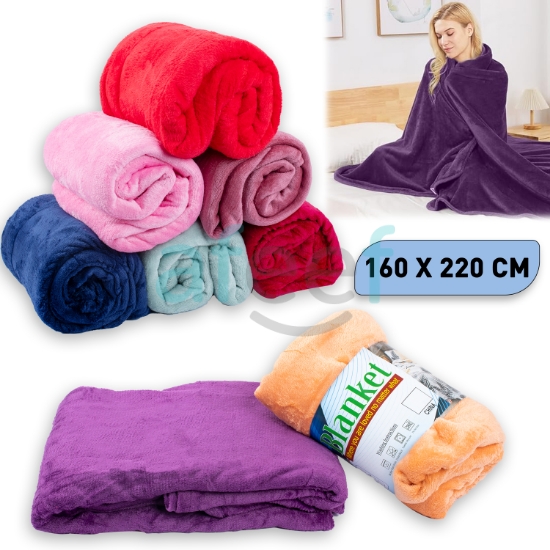 Picture of Single Bed Soft Blanket 160 x 220 cm Assorted Colors (DGB004) 