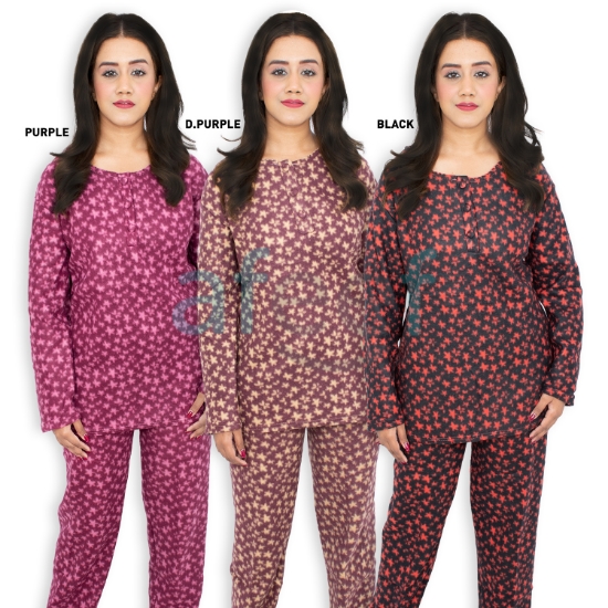 Picture of Soft Blanket Printed Full Sleeves Pajama Set (DRD-16)