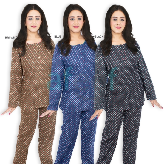 Picture of Soft Blanket Printed Full Sleeves Pajama Set (DRD-17)