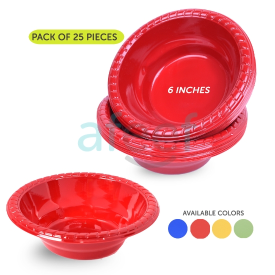 Picture of Disposable Plastic Bowl 6 inch Pack of 25 pcs (KFB6)