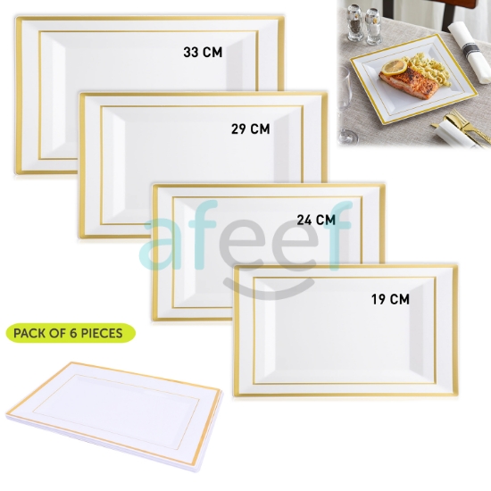 Picture of Elegant Hard Plastic 19 /24/29/33 CM Plates Pack of 6 pcs (KFSP02)