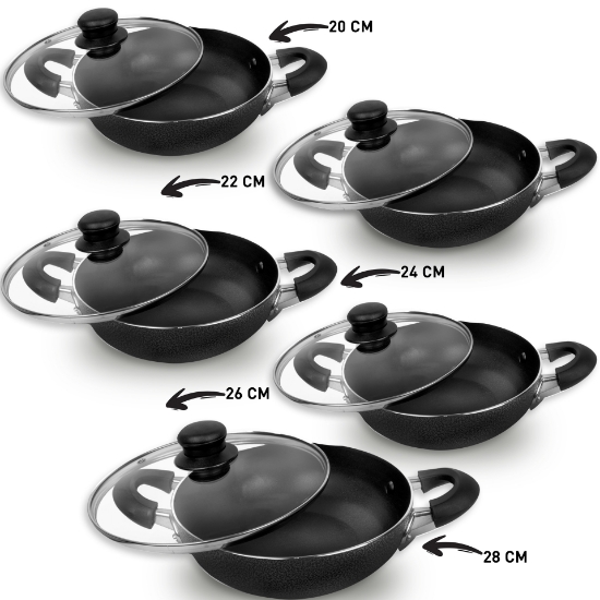 Picture of Non Stick Chinese Wok With Lid  22 / 24  CM