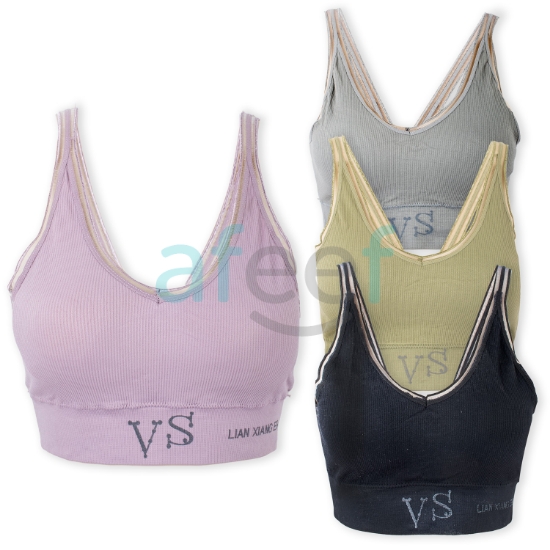 Picture of Soft Padded Bra With Lace Strap Assorted Colors Free Size (5560)