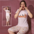 Picture of Women Short and  T-shirts Set Made In Turkey (7054) 