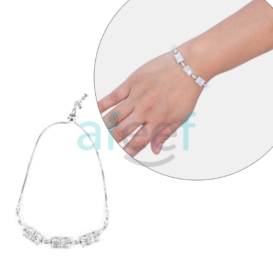 Picture of White Stone Silver Coating Women Bracelet (BRS11)
