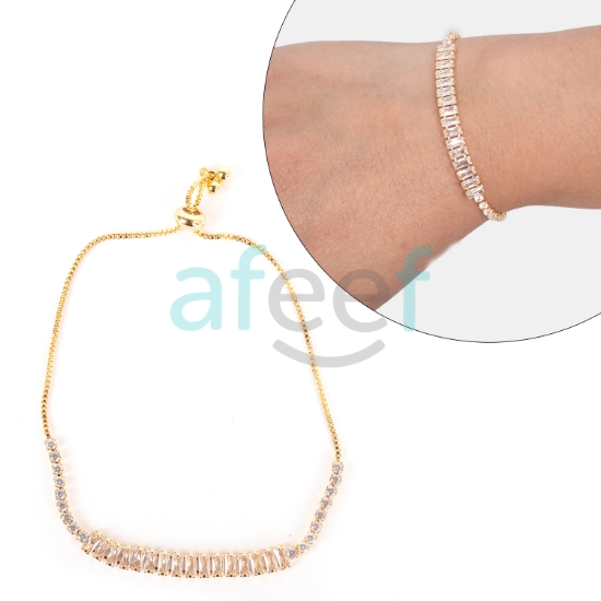 Picture of White Stone Gold Coating Women Bracelet (BRS14)