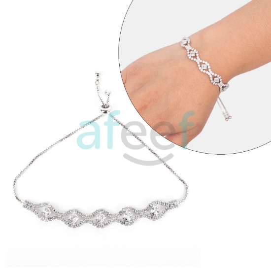 Picture of White Stone Silver Coating Women Bracelet (BRS17)