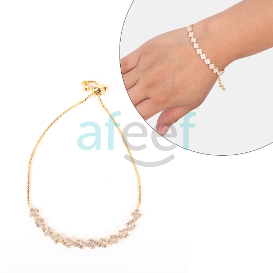 Picture of White Stone Gold Coating Women Bracelet (BRS18)
