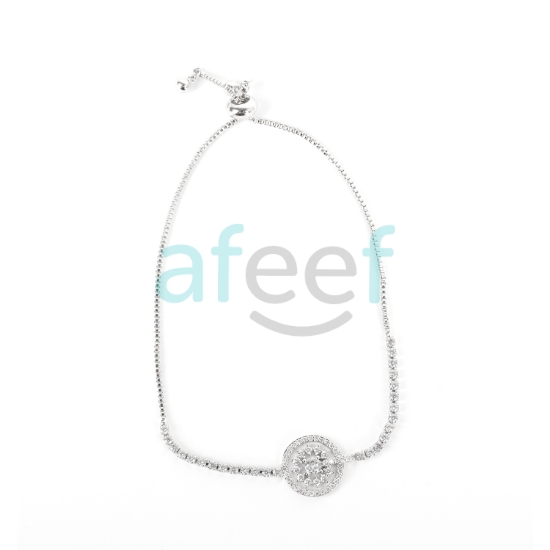 Picture of White Stone Silver Coating Women Bracelet (BRS22)