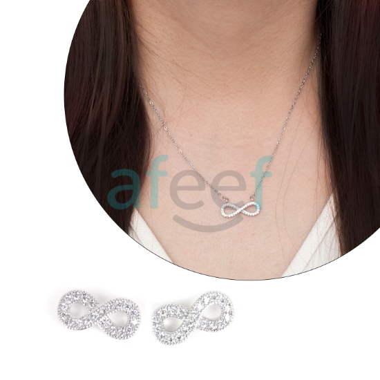 Picture of Infinity Shape Necklace With Earrings (NH1)