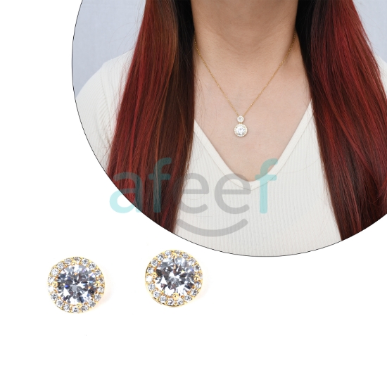 Picture of Round Shape Gold Necklace With Earrings (NH10) 