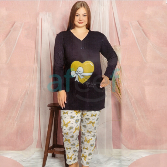 Picture of Women Long Sleeves Pajama Set Jumbo  Made In Turkey (3985) 