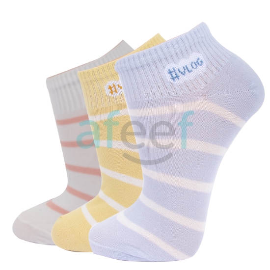 Picture of Ankle Socks Set Of 3 Pair Assorted Colors ( AS59) 