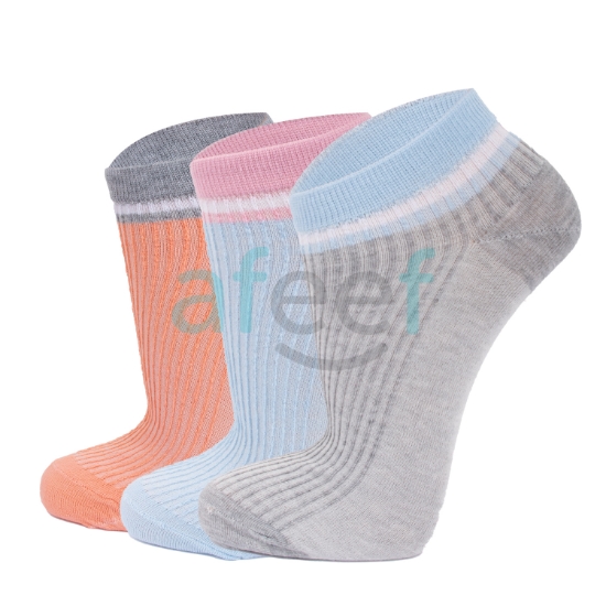 Picture of Plain Ankle Socks Set Of 3 Pair Assorted Colors (AS55) 