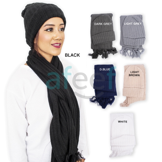 Picture of Winter Muffler & Cap  Unisex Set of 2 Pair Assorted Colors (WMC4) 