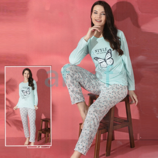 Picture of Women Long Sleeves Pajama Set Made In Turkey (9148) 